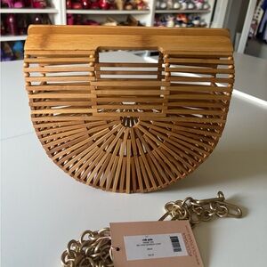 Cult Gaia Small Bamboo Ark Bag and Shoulder Chain